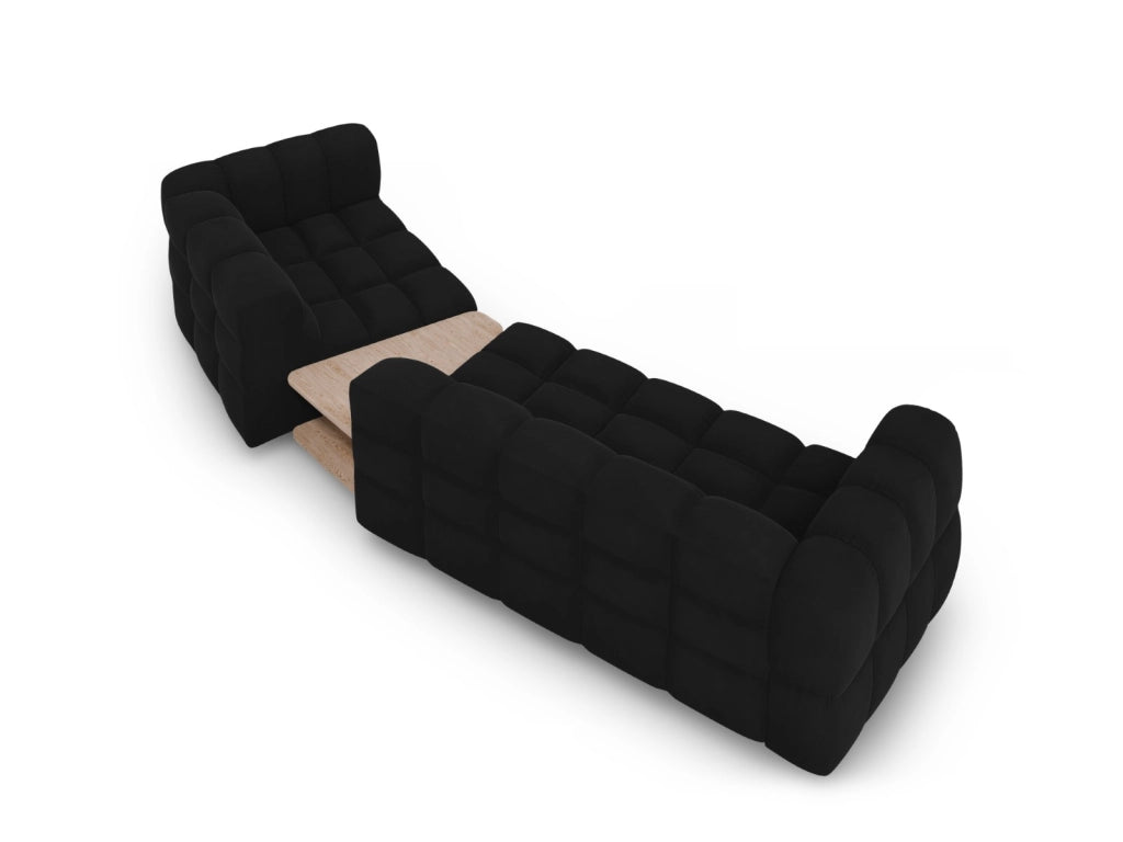 Cosmopolitan Design - Divano modulare destro "Sky" 3 posti in velluto nero 