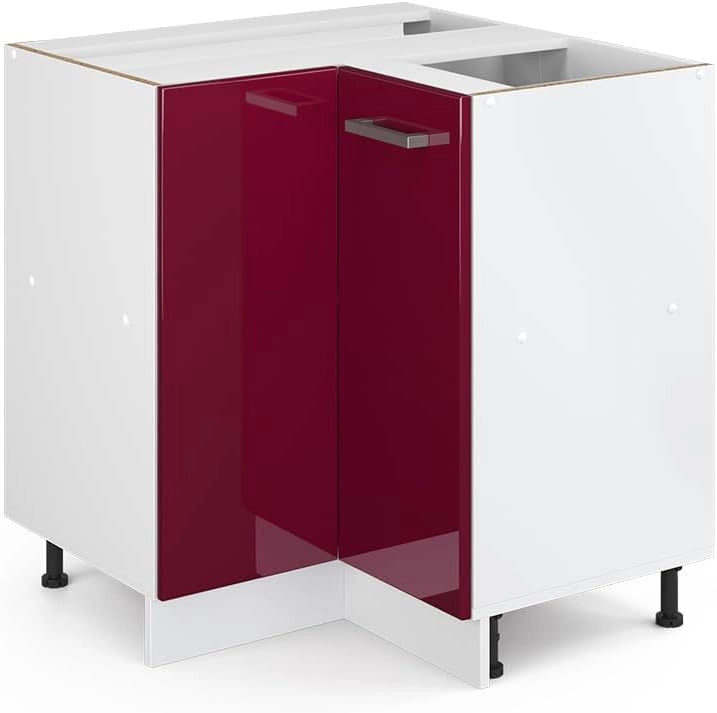 Frontale cucina R-Line, Rosso lucido, 59.2 x 71.3 cm frontale del mobile per mobile base ad angolo