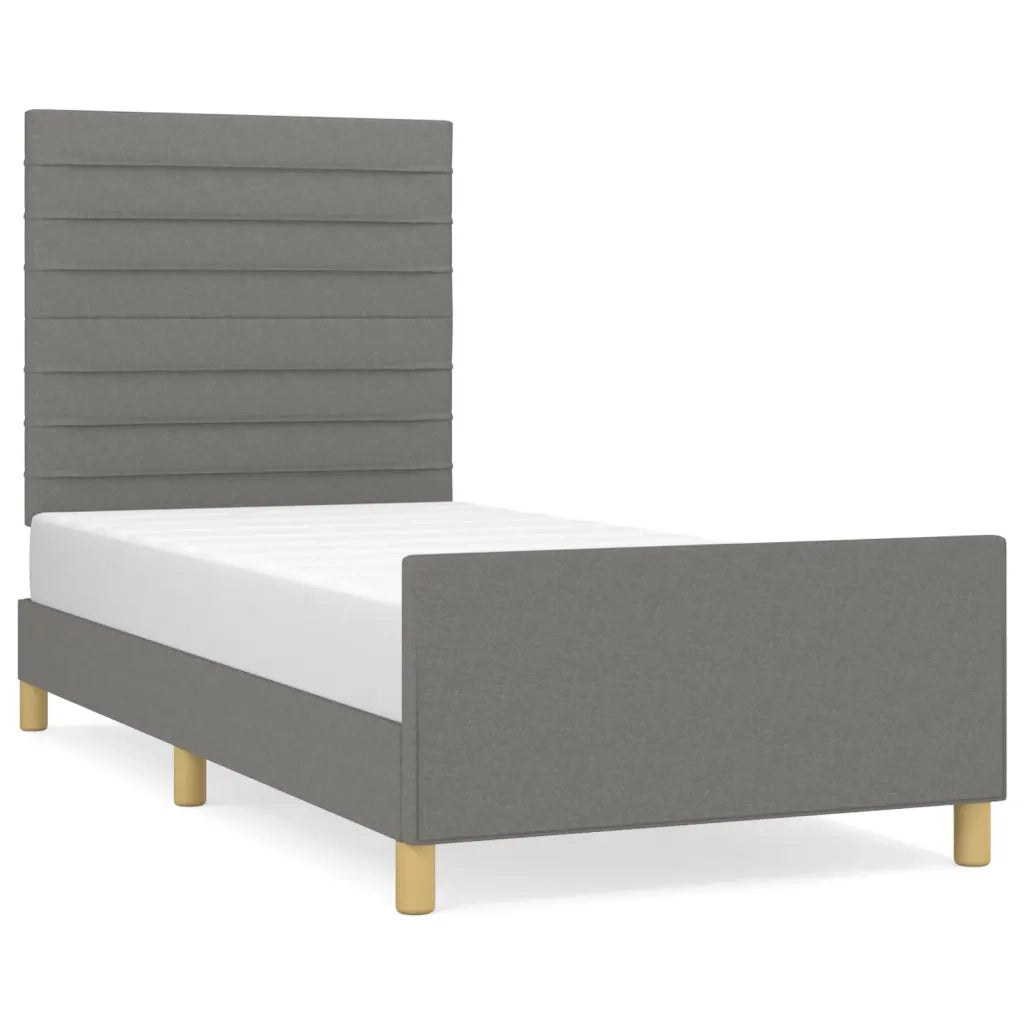Giroletto senza Materasso Grigio Scuro 90x200 cm Tessuto