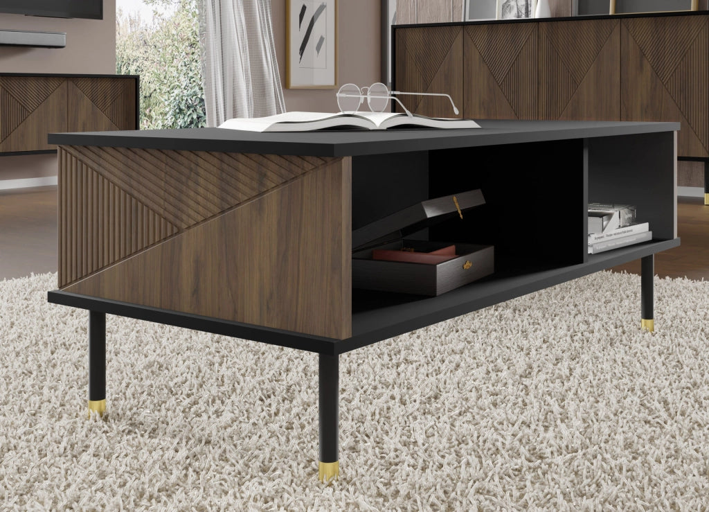 TAVOLINO WOODY IV 110x55 NERO OPACO ROVERE CATANIA