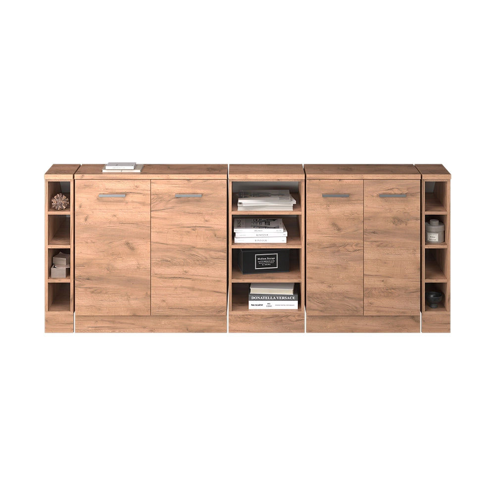 Mobile cucina sottotetto R-Line Rovere dorato/Rovere dorato 210 cm Set di 5 carcasse armadio profondità 60 cm Vicco