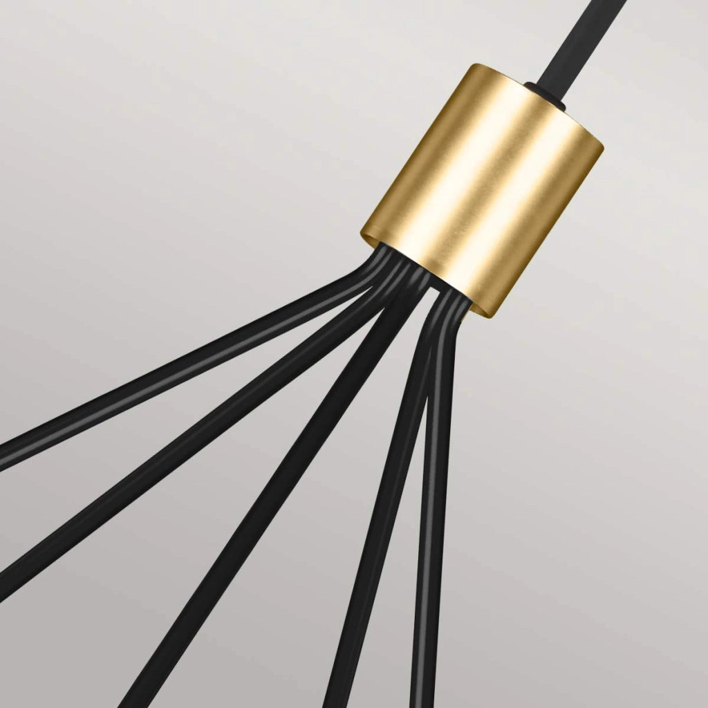 Lampadario Joan nero ottone ossidato 5xE27 60W Feiss