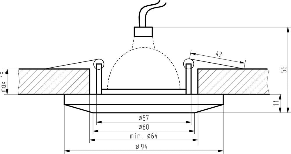 Faretto da incasso rotondo nero vetro 1xMR16 SS-10 Candellux