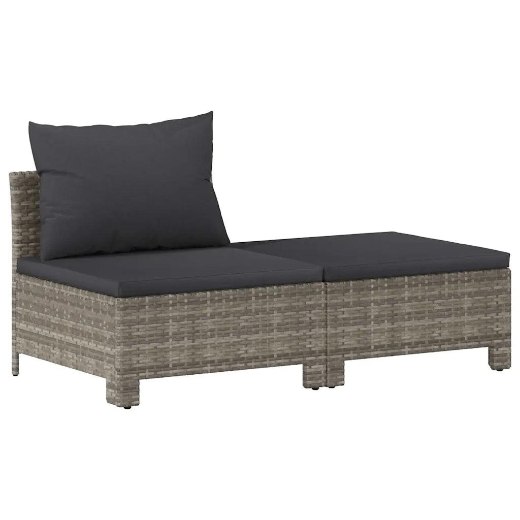 Set da giardino 2 pezzi con cuscini grigio in polyrattan 362690