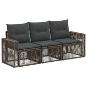 Set Divano da Giardino 3 pcs Grigio e Grigio Scuro polyrattan 3435041