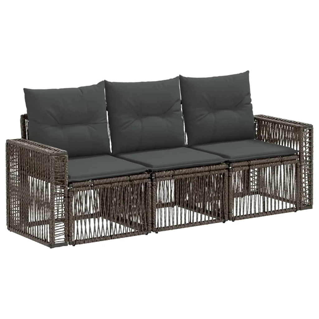 Set Divano da Giardino 3 pcs Grigio e Grigio Scuro polyrattan 3435041