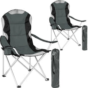 Set di 2 sedie da giardino pieghevoli da campeggio con imbottitura grigia 2208273