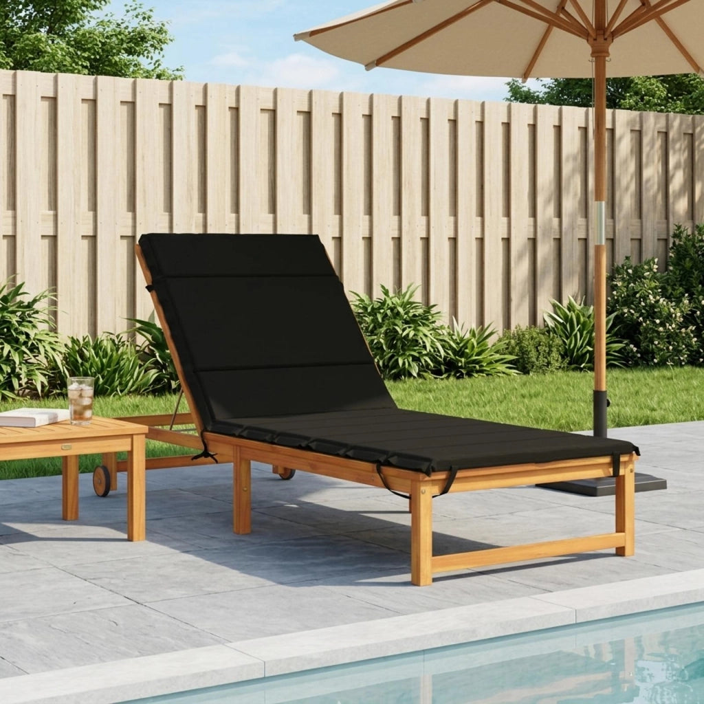 Cuscino per Lettino GEMERT 100% Poliestere Nero 200 x 80 x 3 cm 948573