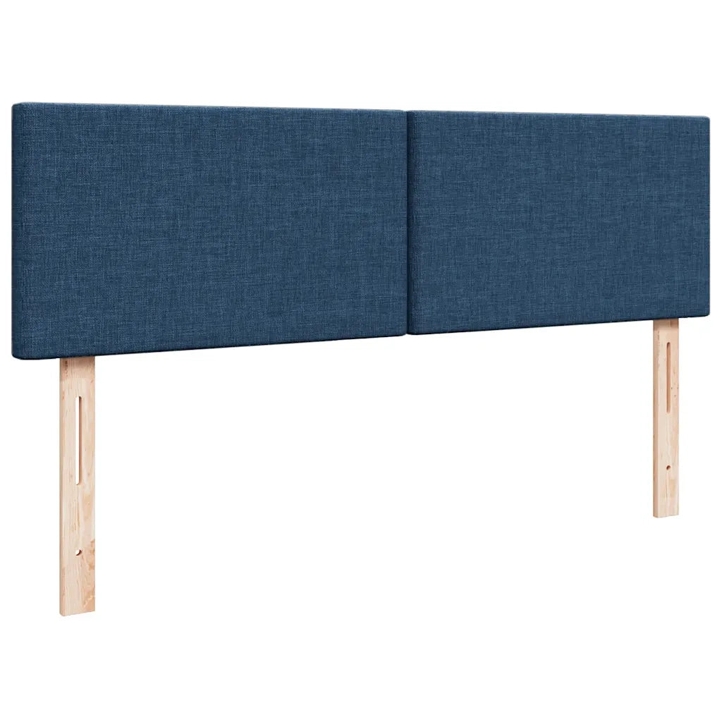 Struttura Letto Pouf con Materasso Blu 140x200cm in Tessuto 3312235