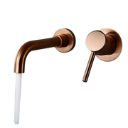 NAVIS|Rubinetto da bagno montaggio a parete in 2 parti oro rosa|semplice in acciaio inox a parete|Miscelatore per lavabo gastronomico per hotel