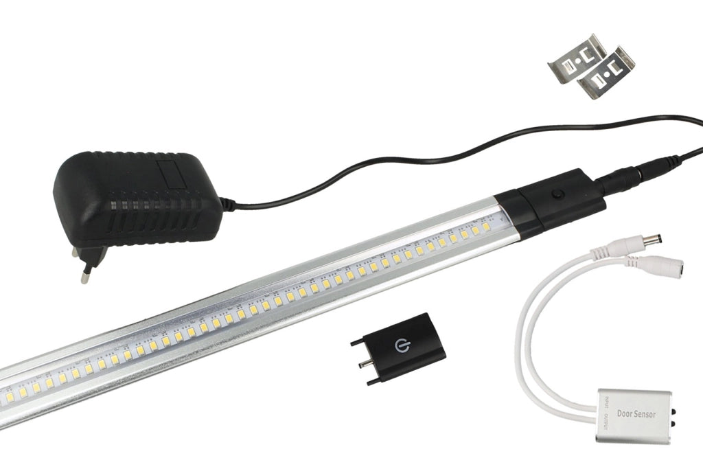 Kit Barra Led Con Sensore Door Apertura Anta 50cm Luce Calda Alimentatore Compreso Per Cucina Sottopensile Mobile ect.