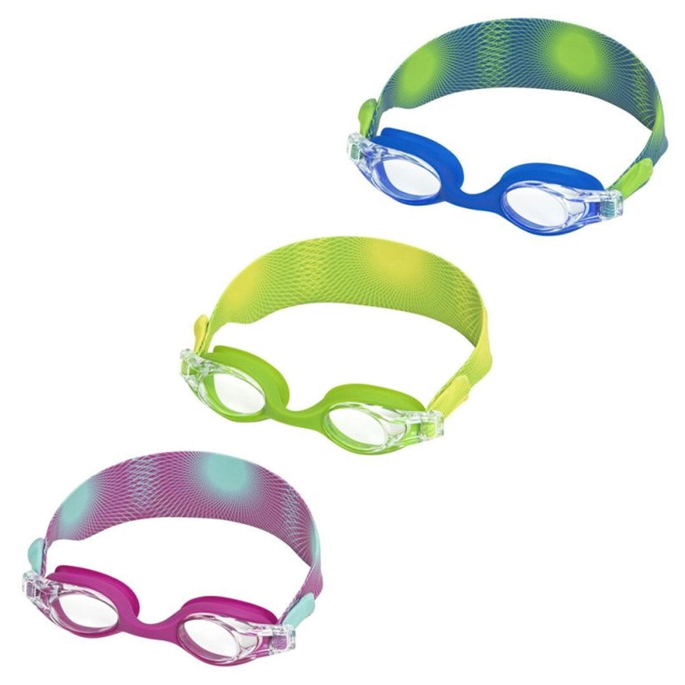Trade Shop - Occhialini Da Nuoto Splashflex Cinturino Regolabile Per Bambini 7+ Anni 3 Colori 21177 -