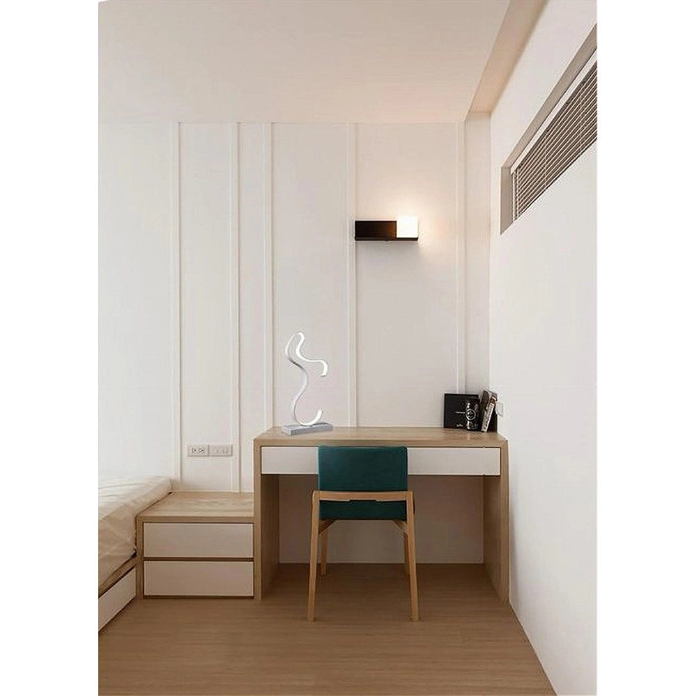 Trade Shop - Lampada Da Comodino Curva Lume 12w Lumino Moderno Luce Fredda Calda Naturale D03 -