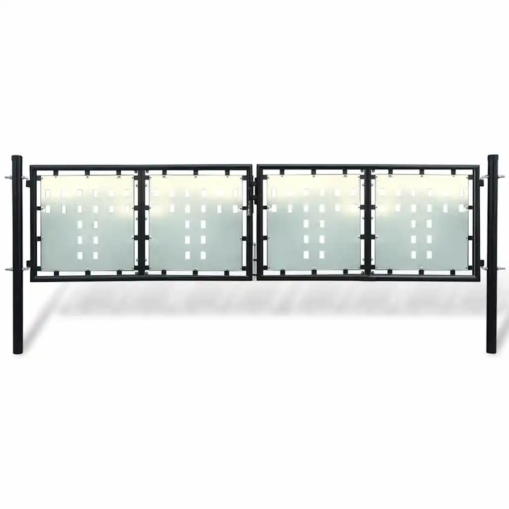 Cancello per Recinzione Singolo Nero 300 x 150 cm