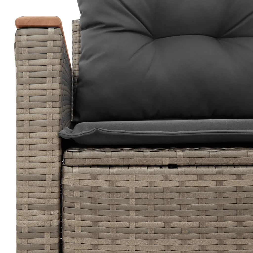 Divano da Giardino con Cuscini 2 Posti-Sofa da Giardino-Divano da esterno Grigio in Polyrattan 117379