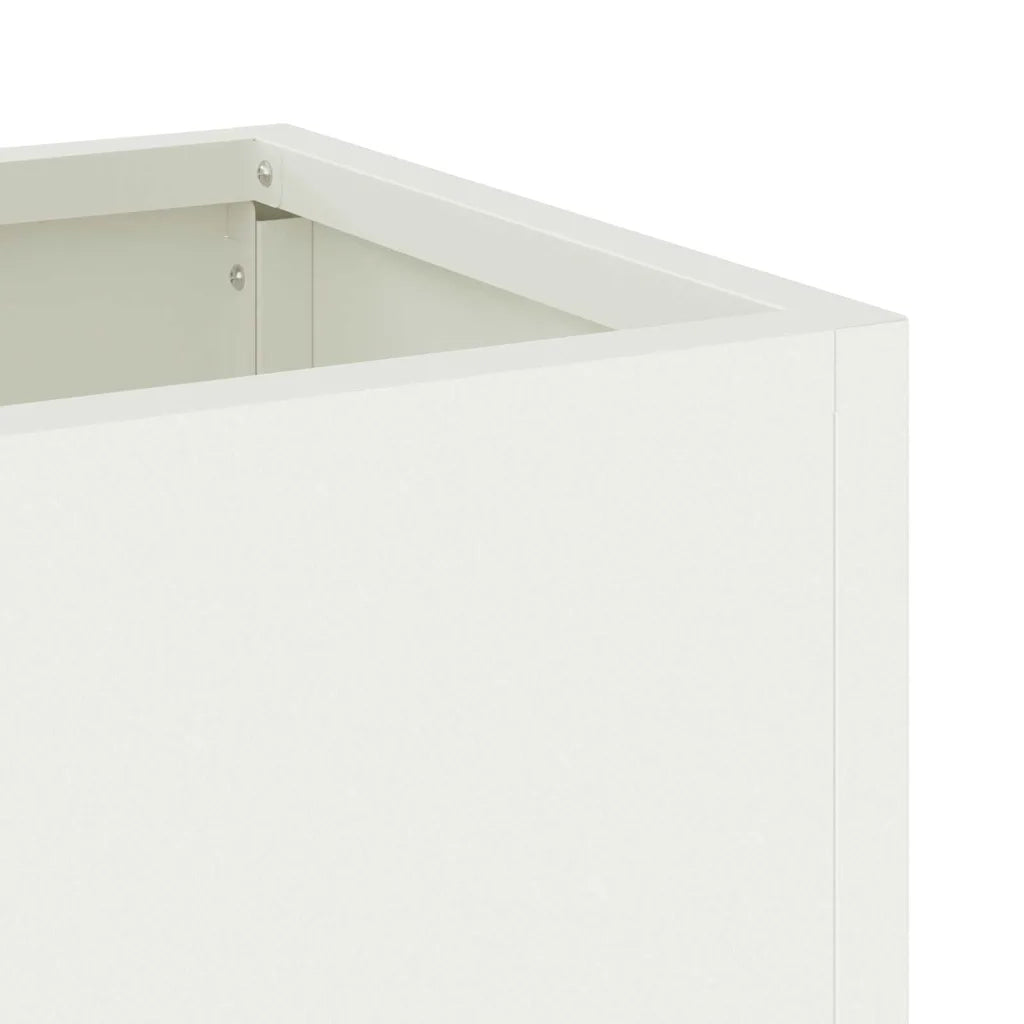Vaso da giardino-Fioriera Esterno-Contenitore per Piante Rialzato Bianco 60 x 26 x 45 cm Acciaio