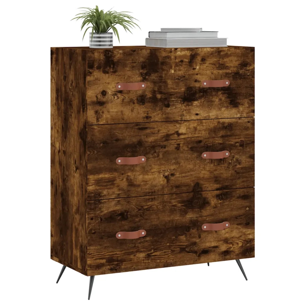 Cassettiera Rovere Fumo 69,5x34x90 cm in Legno Multistrato 827825