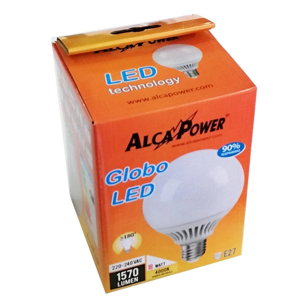 Alca power g130 20w 220v 2100lm 4000k e27 lampada globo a led