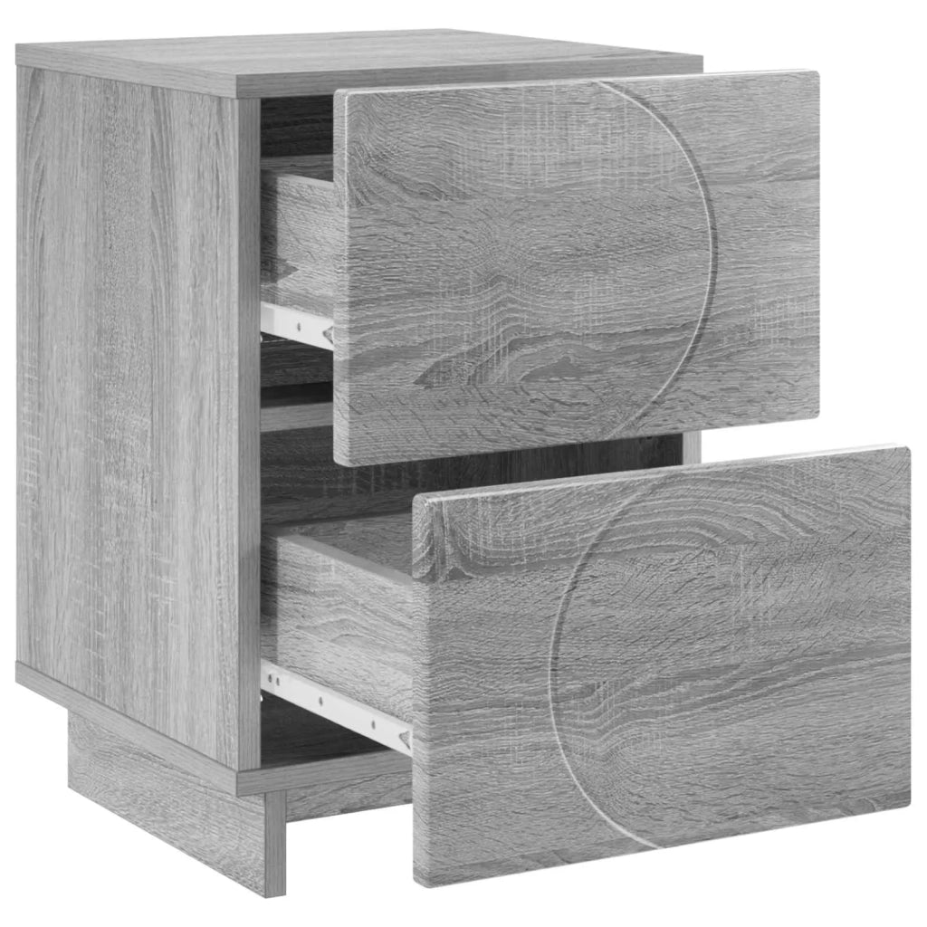 Armadio da Notte 2 pz Sonoma grigio 33,5 x 34,5 x 50 cm 8011400