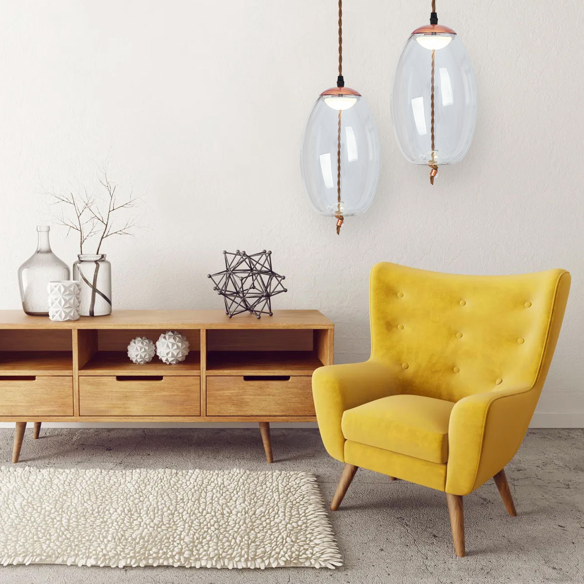 Lampada Led Da Soffitto Pensile Di Vetro App442-cp