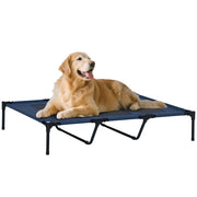 Letto per cani gatti con rete a doghe e tessuto oxford ¨C zephmum ¨C 122x92x23 cm blu