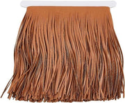 1 pezzo 2m frangia in pelle PU 0.1" larghezza orizzontale laccio doppio orizzontale per cucire pelle per DIY abbigliamento vestiti borse da mano