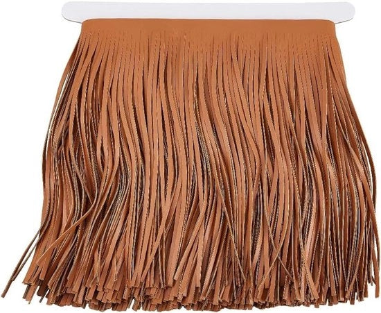 1 pezzo 2m frangia in pelle PU 0.1" larghezza orizzontale laccio doppio orizzontale per cucire pelle per DIY abbigliamento vestiti borse da mano