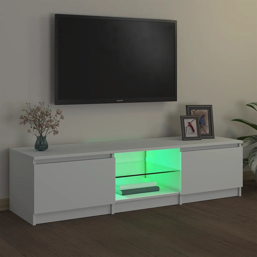 Mobile Porta TV con Luci LED Bianco 140x40x36 cm 804292