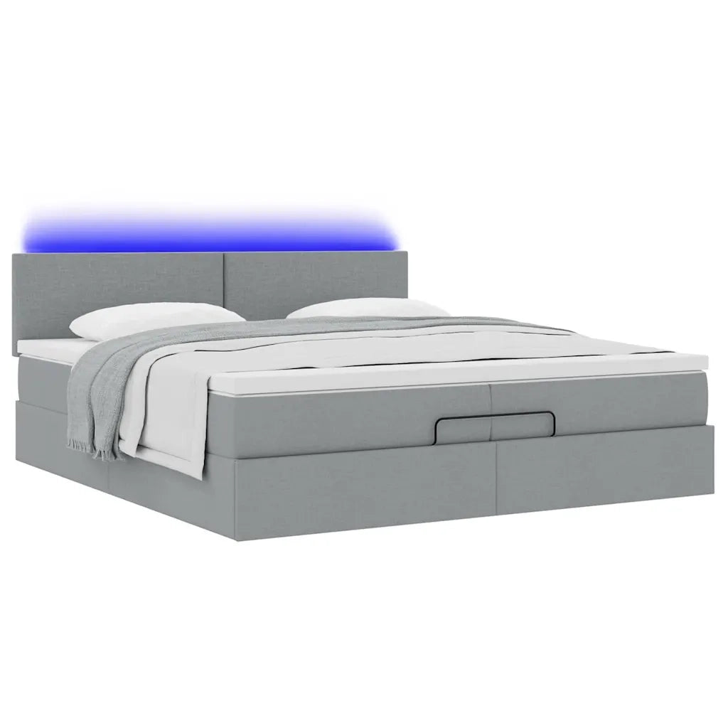 Struttura Letto Pouf con Materassi 200x200 cm in Tessuto 3312250
