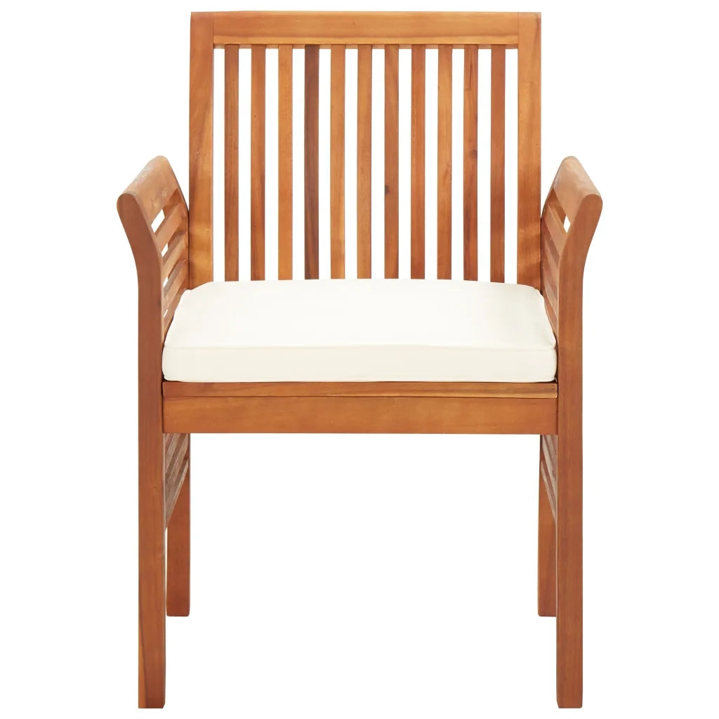 Sedia da Pranzo per Giardino con Cuscino in Massello di Acacia 45964