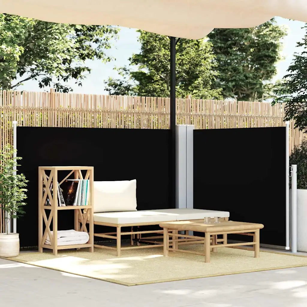 Tenda da Sole Laterale Retrattile-Tenda parasole per balcone per giardino Nera 100x600 cm 788176