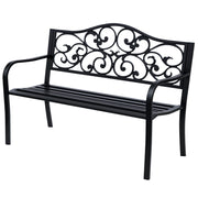 Divano da giardino 3 posti ¨C zephmum ¨C metallo nero 127x60x85 cm