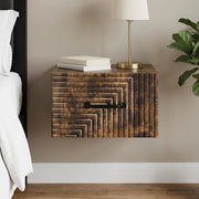 Mobiletto da notte a muro Rovere Fumo 34,5 x 33 x 20 cm 898605