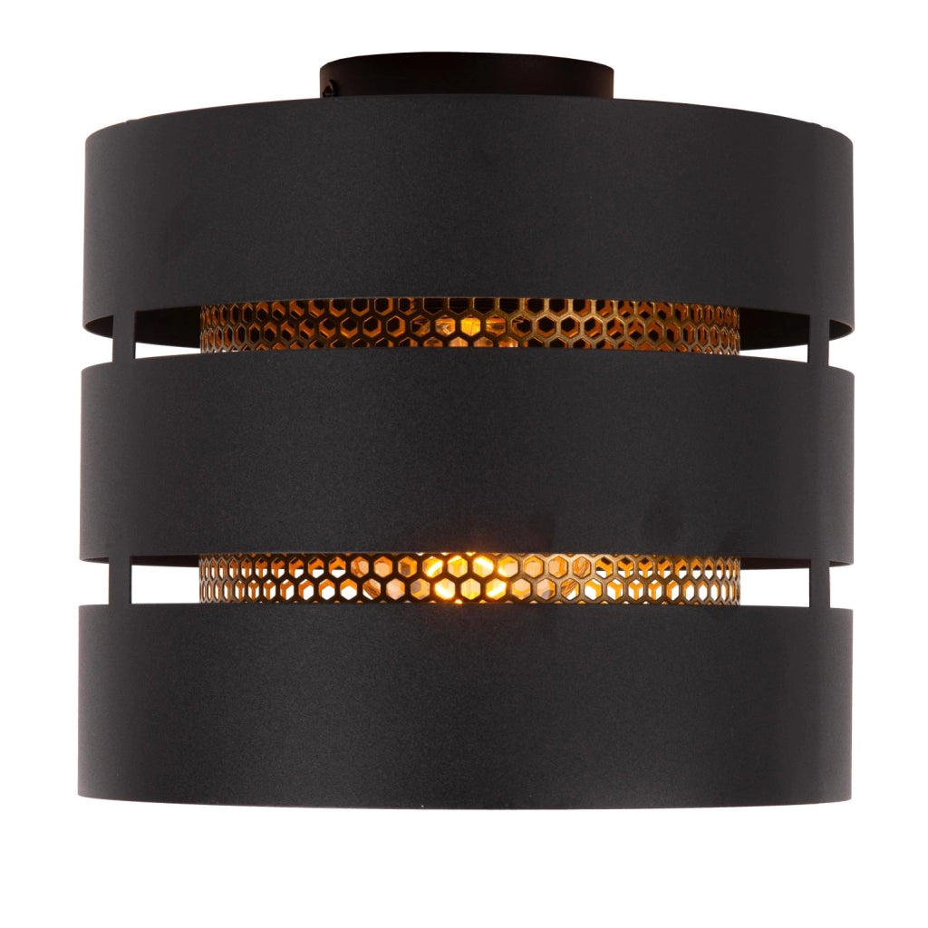 Plafoniera moderna nero oro ROSAS in metallo E27 40W Lucide