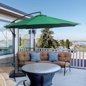 EASYCOMFORT  Ombrellone Decentrato in Metallo, verde, 3m