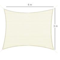 EasyComfort Tenda Tendone parasole rettangolare (colore: crema, dimensione: 3x4m)