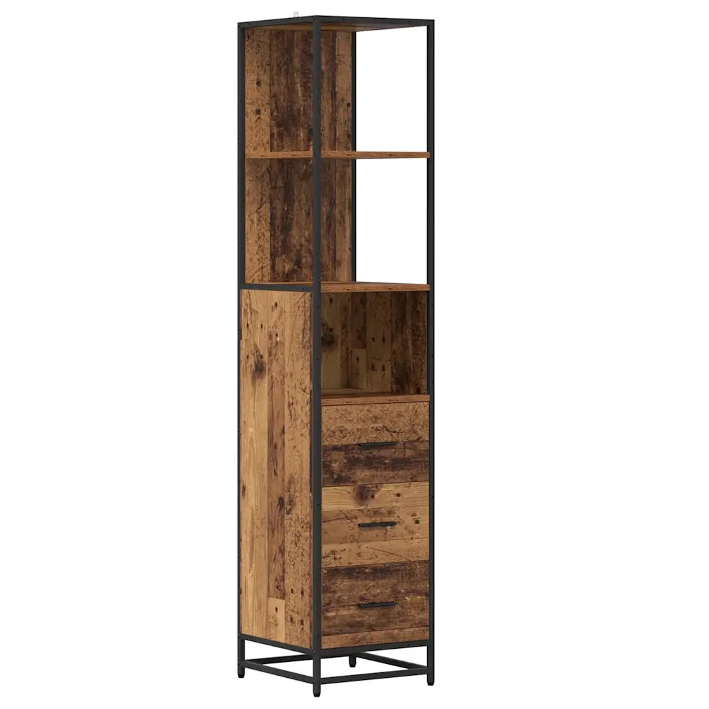 Set di mobili per il bagno con cassetto 3 pcs Legno vecchio