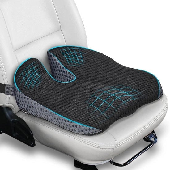 Sedile auto con schiuma di supporto per guidare - elevatore e sostegno di posizione con rete 4D sedile con cinture regolabili - forma universale per ufficio/veicolo