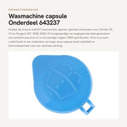 Cappuccina per Lavatrice 100% Nuova - Vedi anche il Codice OE 643237 - Adatta per C6/407/3008/5008 - Materiale Plastico - Colore Blu - Alta Affidabilità - Coperchio Chiuso