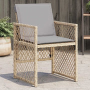 Sedie da Giardino con Cuscini 4 pz Beige Misto in Polyrattan