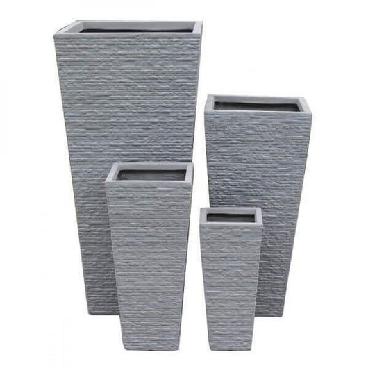 Set di 4 vasi Giglio in Fibra di argilla Grigio