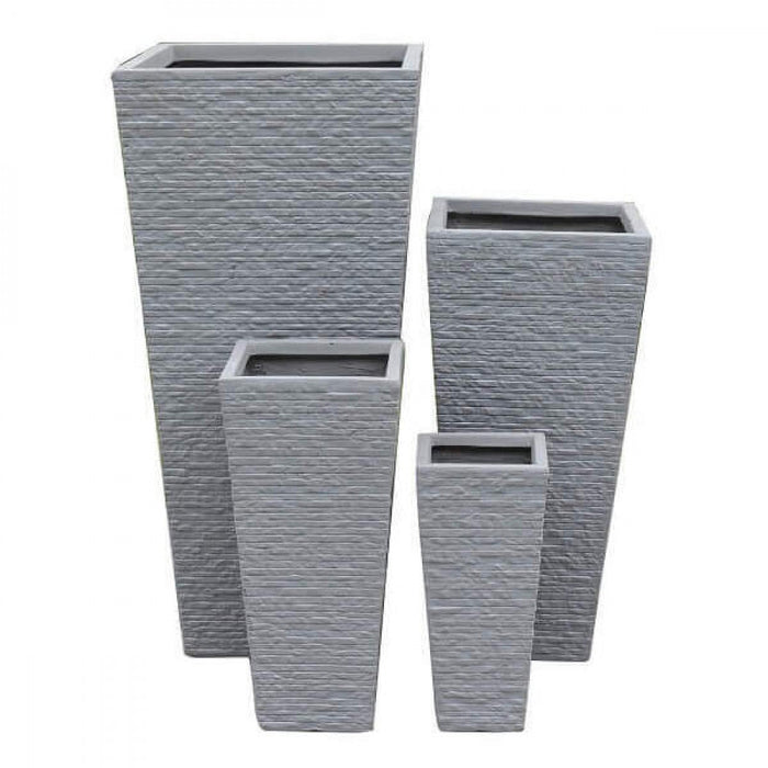 Set di 4 vasi Giglio in Fibra di argilla Grigio