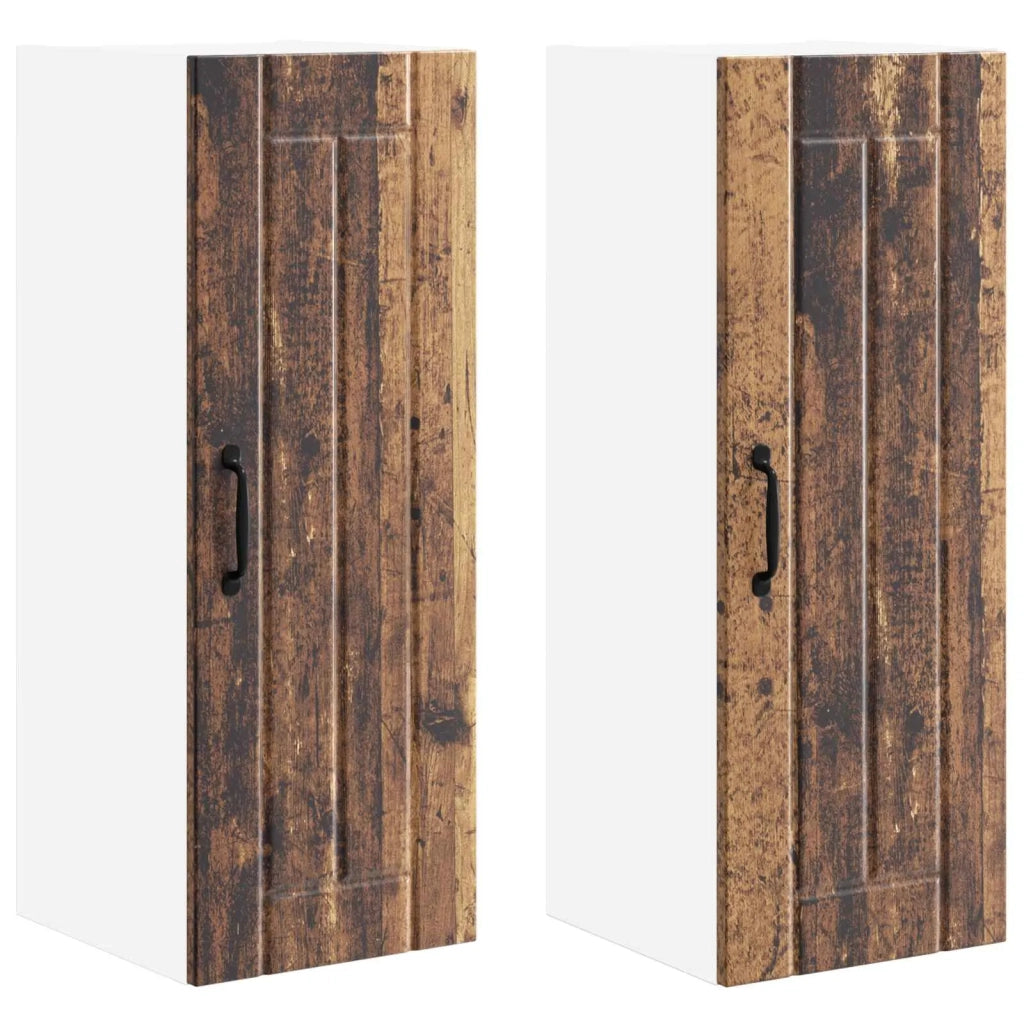 Pensile da cucina | Armadietto a muro LUCCA 2 pz Legno antico 30 x 31 x 80 cm