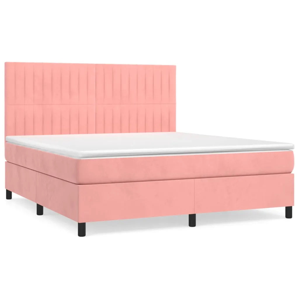 Giroletto a Molle con Materasso Rosa 160x200 cm in Vellutocod mxl 75837