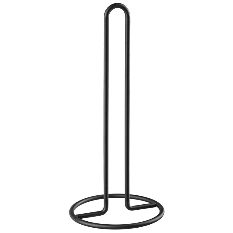 Portarotolo di carta assorbente KADAX, in metallo, nero, per asciugamani da cucina, stabile, 32 cm
