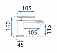 Rubinetto Da Lavabo Rea Romano Old Black Low