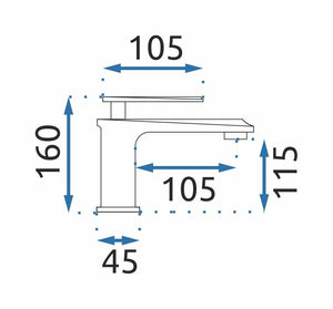 Rubinetto Da Lavabo Rea Romano Old Black Low