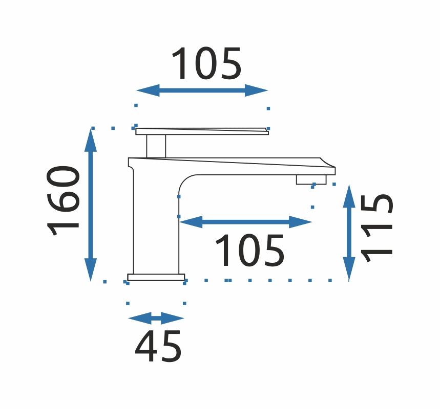 Rubinetto Da Lavabo Rea Romano Old Black Low