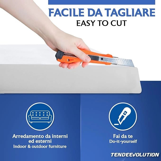 Gommapiuma Schienale Cuscino | Spalliera per Letto e Divano a Ponte | Imbottitura in Poliuretano | Supporto Comodo