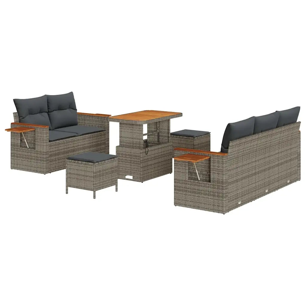 Set Divano da Giardino con cuscino 10 pcs Grigio polyrattan 3365073